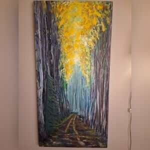 "INTO THE YELLOW WOODS" Orginal ARTWORK BY ME Acyrlic On Gallery Wrapped Canvas"